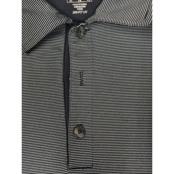 Nike Golf Dri-FIT UV Polo Shirt XL Gray Striped Renditions Logo Men's Performanc - Picture 11 of 12
